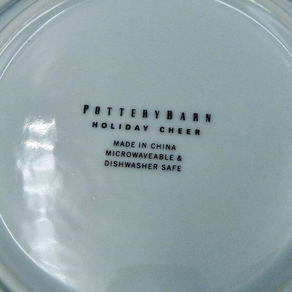 Pottery Barn Outlet Holiday Cheer 8 In Salad Pasta Plates Christmas Theme Set/4 - Picture 7 of 7